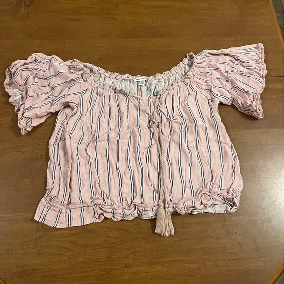 american eagle wide neck crop shirt womens size XS - Picture 1 of 3